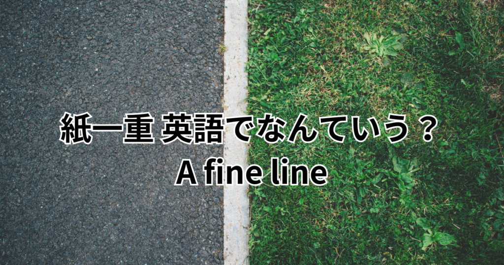 a fine line 紙一重